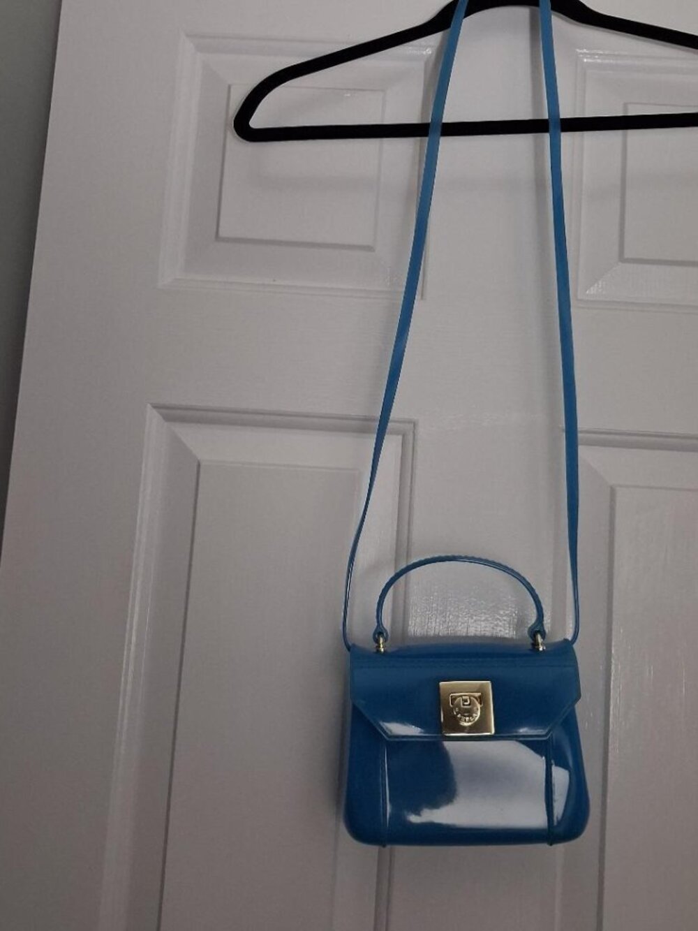 AUTH FURLA Glossy Candy Handbag with Detachable Strap - EXC